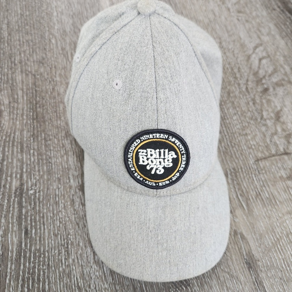 Billabong 73 Snapback Hat Mens Gray Heathered Cotton Baseball Cap Adjustable